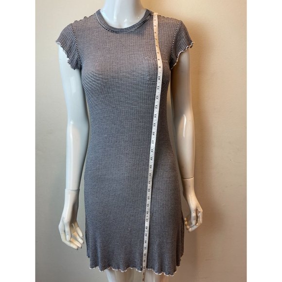 Express Womens Striped Knitted Sheath Dress Flutter Sleeve Black White Size XXS - Picture 4 of 8